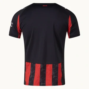 AC Milan Home Kit 25/26, Back view blank football jersey.