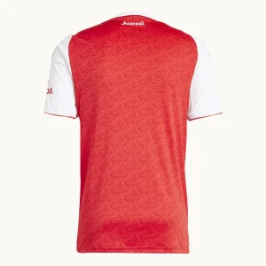 Arsenal Home Kit 25/26, back view, blank jersey with red body and white sleeves.