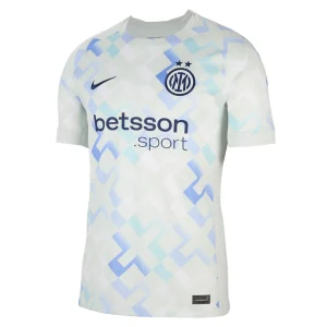 Inter Milan Away Kit 25/26 front, light grey with black and turquoise.