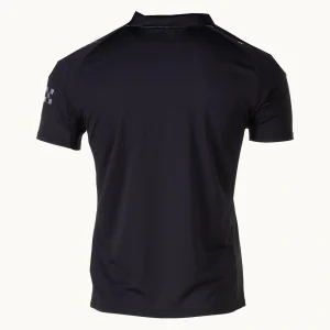 Manchester City Away Kit 25/26, back view, blank jersey in black with polo collar.