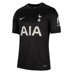 Front view of Tottenham Hotspur Away Kit 25/26 black jersey with white crest and sponsor logos.