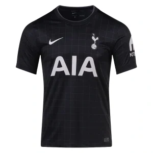 Tottenham Hotspur Away Kit 25/26, black shirt with light grey accents and white logos.