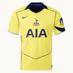 Tottenham Hotspur Third Kit 25/26, Dynamic Yellow with Pacific Blue and Blue Void accents.